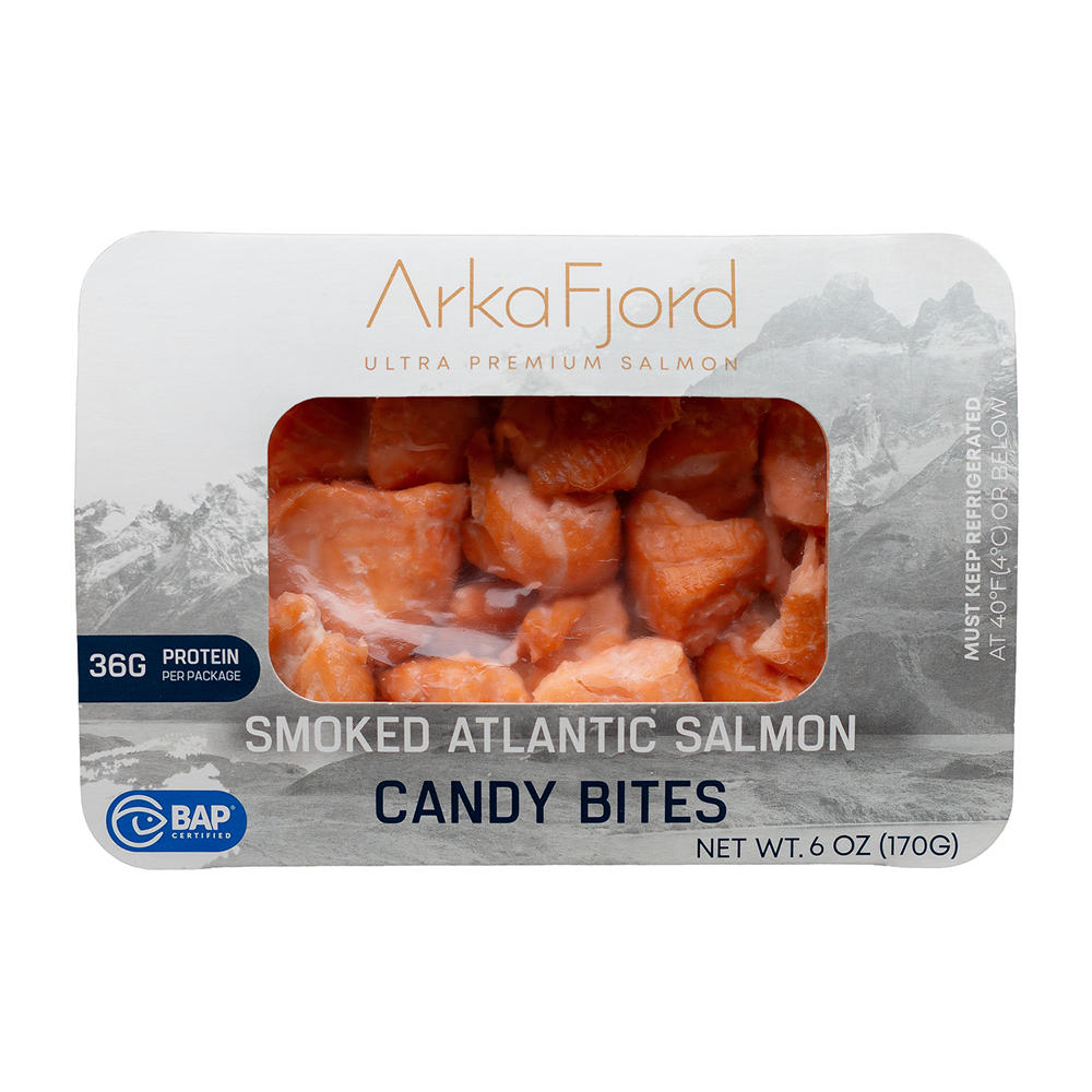 Arka Smoked Atlantic Salmon Candy Bites, 6 oz