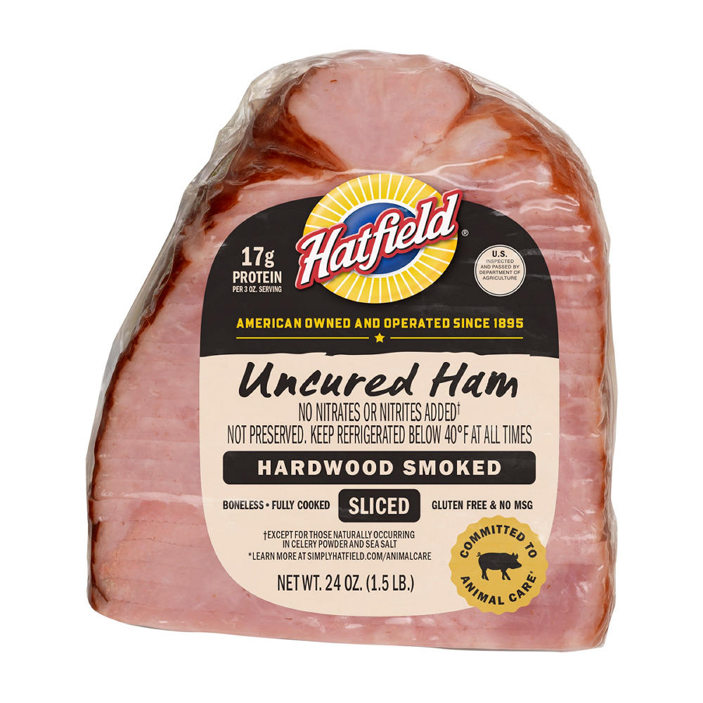 Hatfield Sliced Uncured Ham - Hardwood Smoked, 24 oz