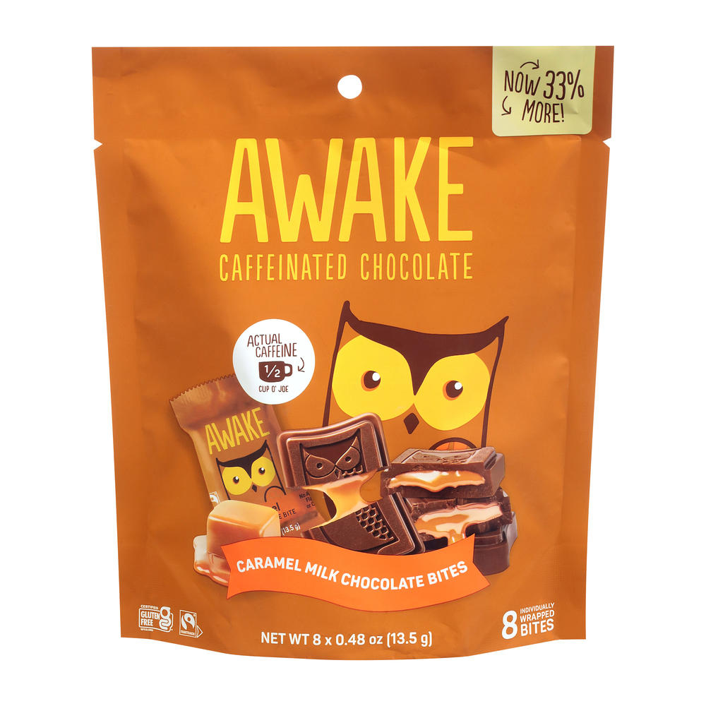 Awake Caramel Milk Chocolate Bites, 8 pc, 3.8 oz