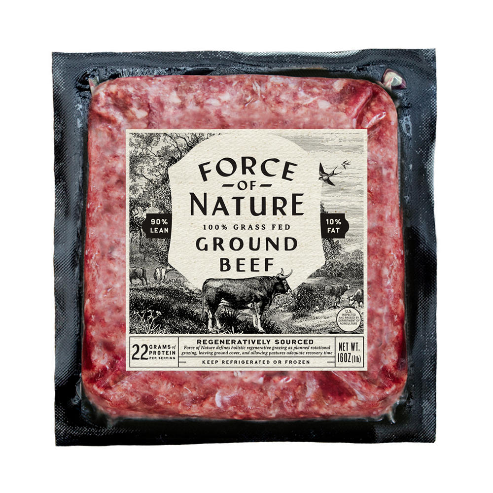 Force of Nature Grass Fed Beef 90% Lean, 16 oz
