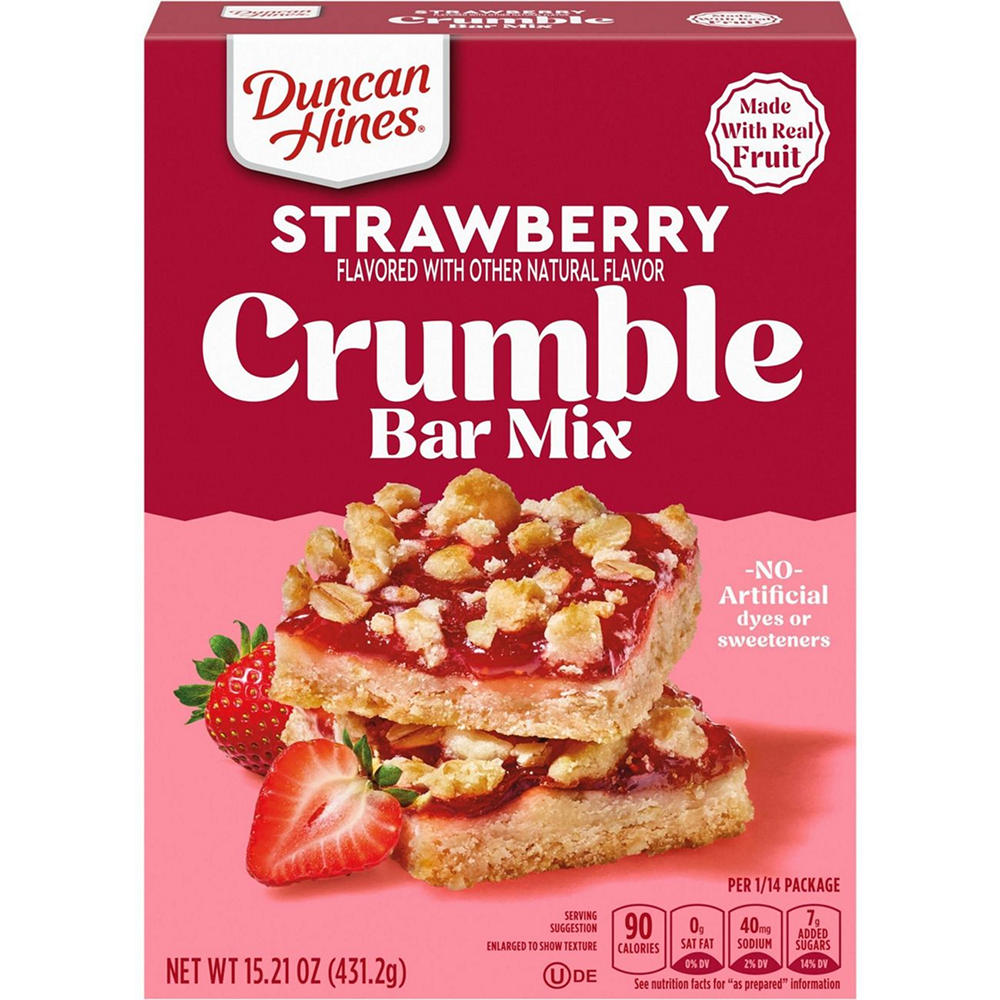 Duncan Hines Strawberry Crumble Bar Mix, 15.21 oz