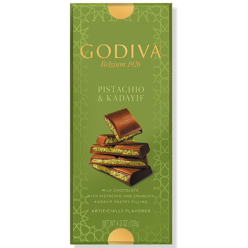Godiva Pistachio & Kadayif Dubai-Style Milk Chocolate Bar, 4.3 oz