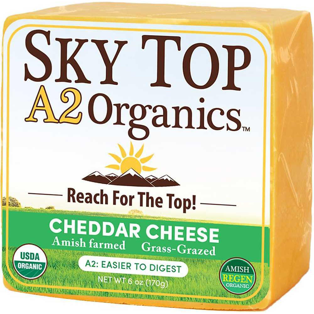 Sky Top Creamery Organic A2 Cheddar Cheese, 6 oz