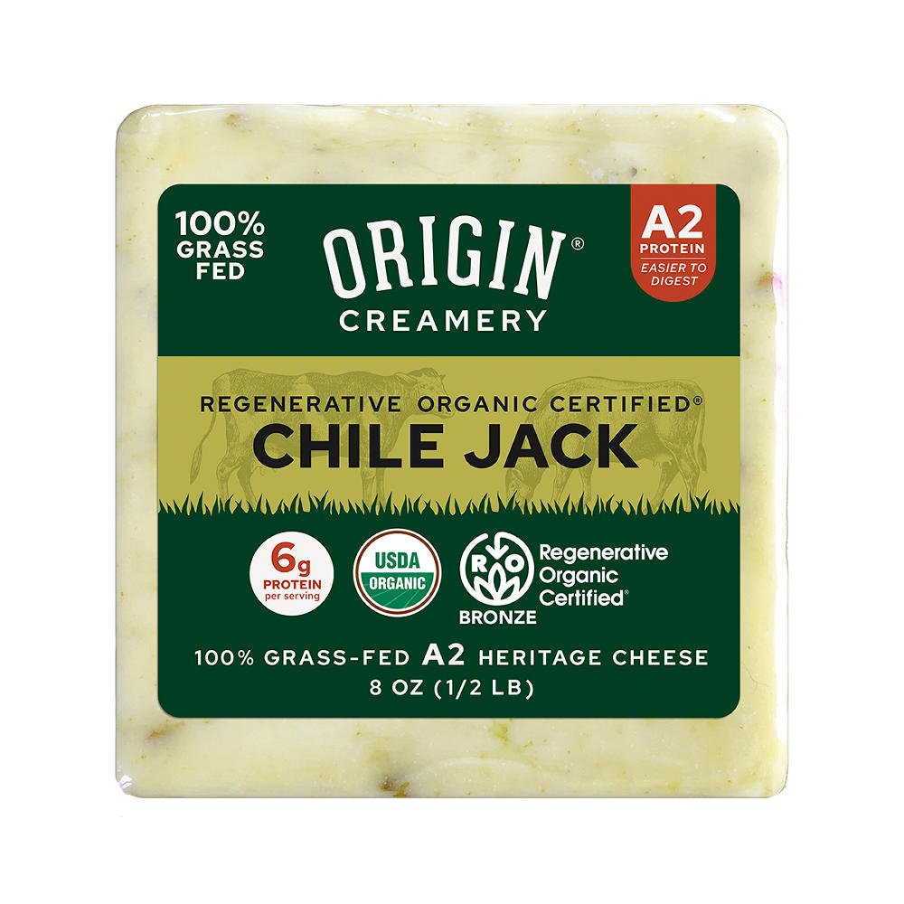 Origin Creamery Organic A2 Chile Jack Cheese, 8 oz