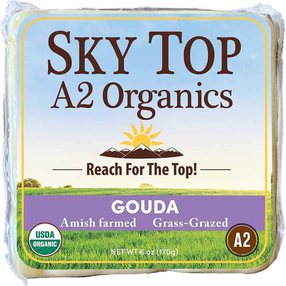 Sky Top Creamery Organic A2 Gouda Cheese, 6 oz
