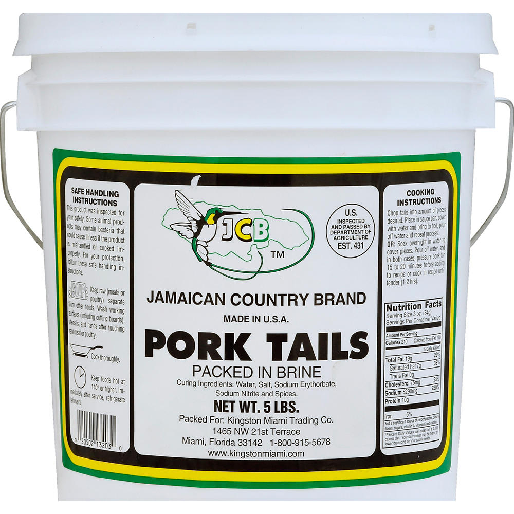 Jamaican Country Brand Pork Tails in Brine, 5 lb
