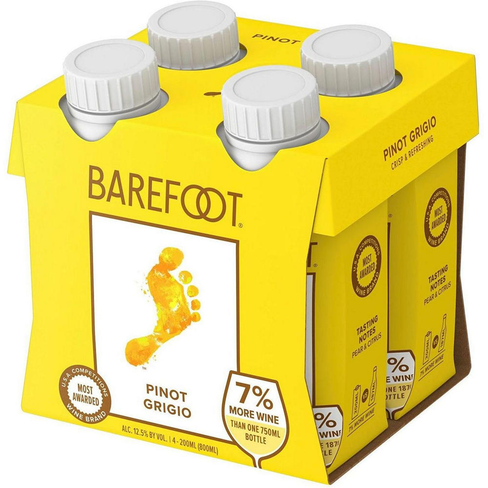 Barefoot Pinot Grigio 4 pk, 200 mL