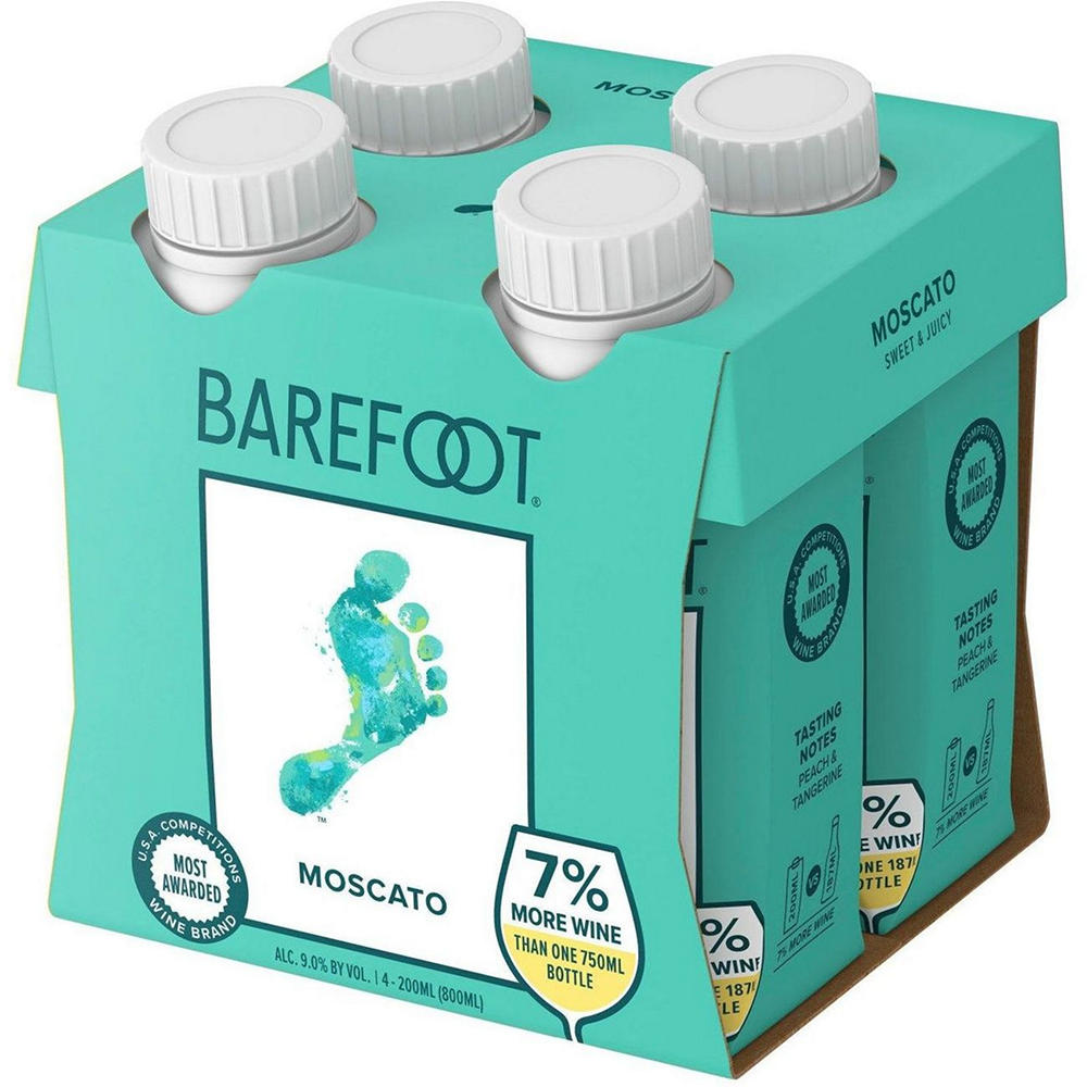 Barefoot Moscato 4 pk, 200 mL