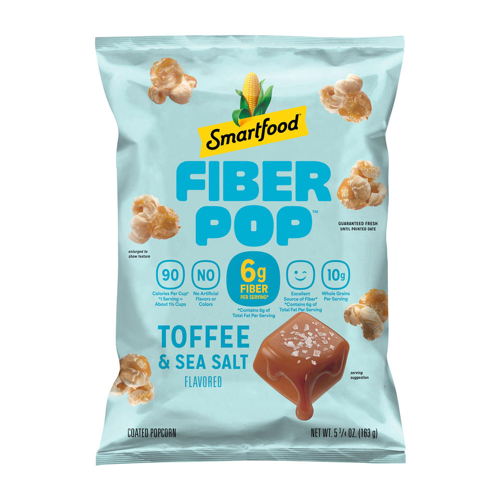 Smartfood Fiber Pop Toffee & Sea Salt Popped Popcorn, 5.75 oz