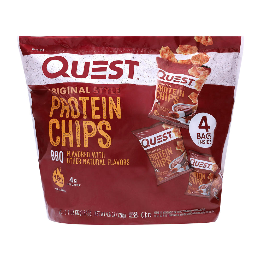 Quest Original-Style 19g Protein Chips - BBQ, 4 ct