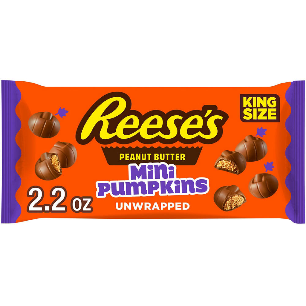 Reese's Mini Pumpkins Halloween Candy - King Size, 2.2 oz