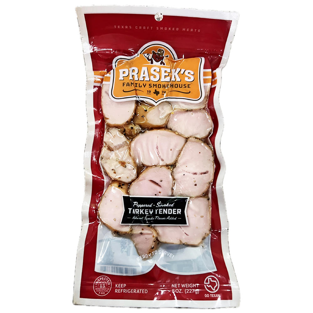 Prasek's Sliced Peppered Smoked Turkey Tender, 8 oz