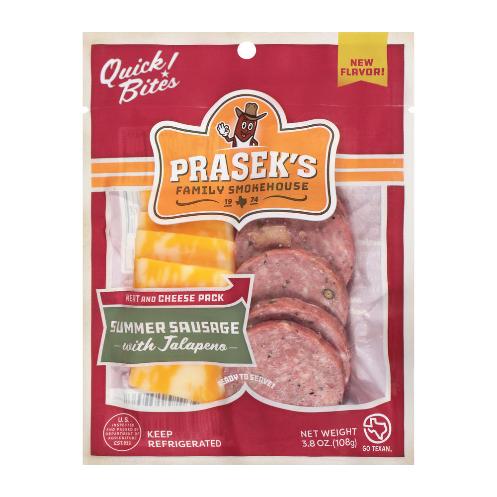Prasek's Summer Sausage with Jalapeno & Cheese, 3.8 oz