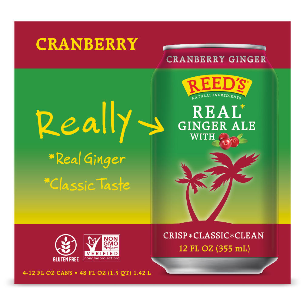 Reed's Real Ginger Ale with Cranberry 4 pk Cans, 12 oz