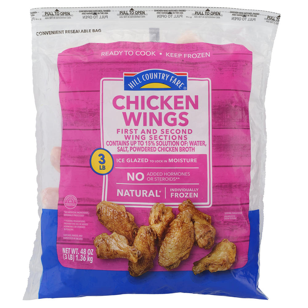 Hill Country Fare Frozen Uncooked Chicken Wings, 3 lb bag