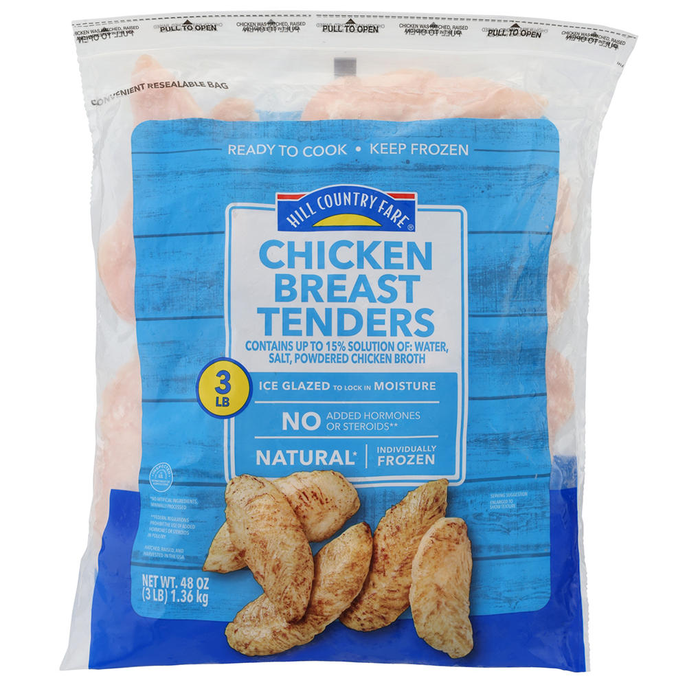 Hill Country Fare Frozen Uncooked Chicken Breast Tenders, 3 lb