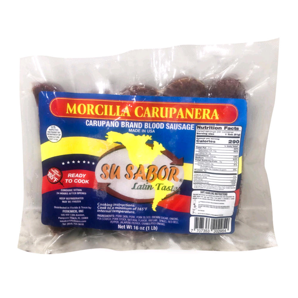 Su Sabor Morcilla Carupanera Blood Sausage, 16 oz