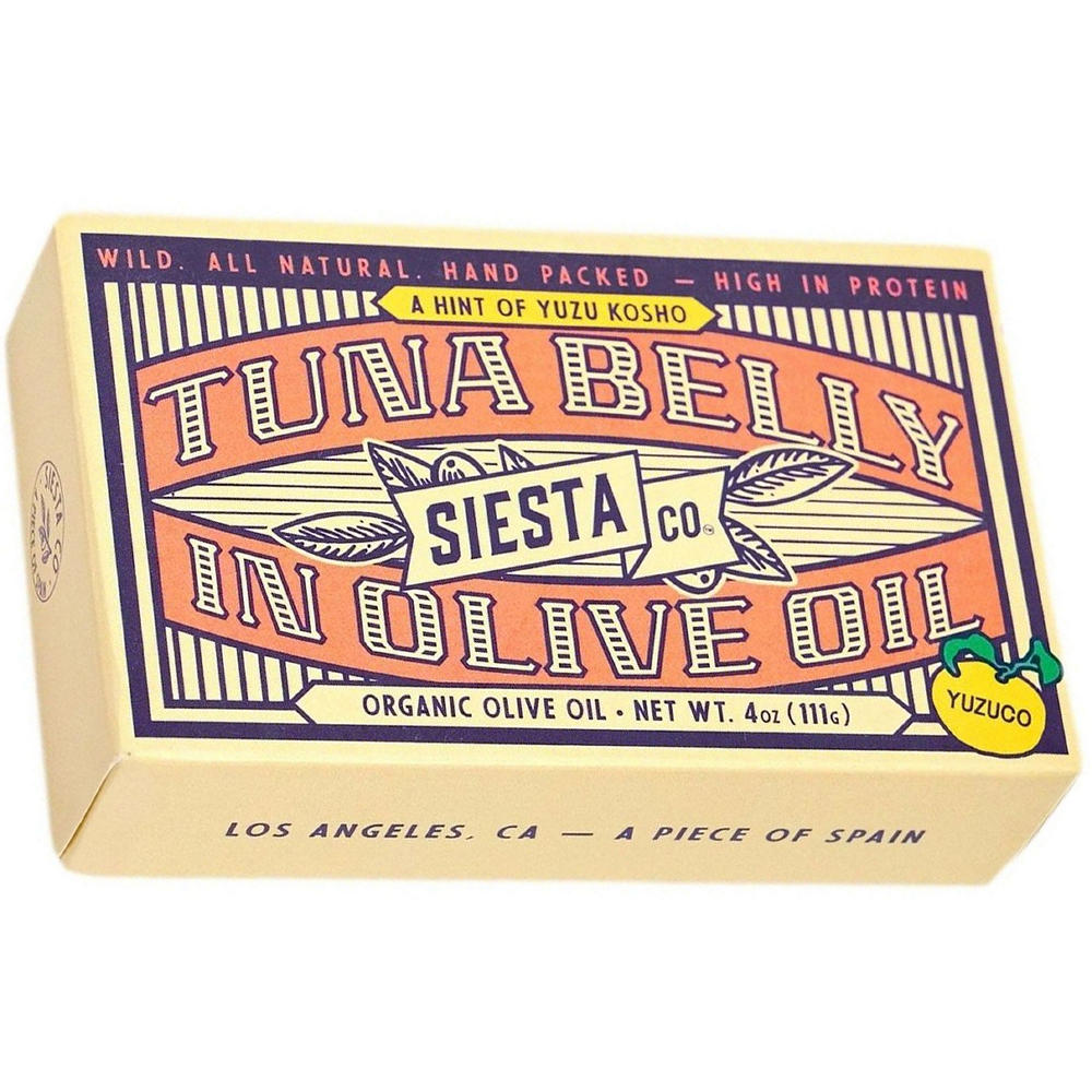 Siesta Co. Tuna Belly in Extra Virgin Olive Oil with Yuzu Kosho, 4 oz