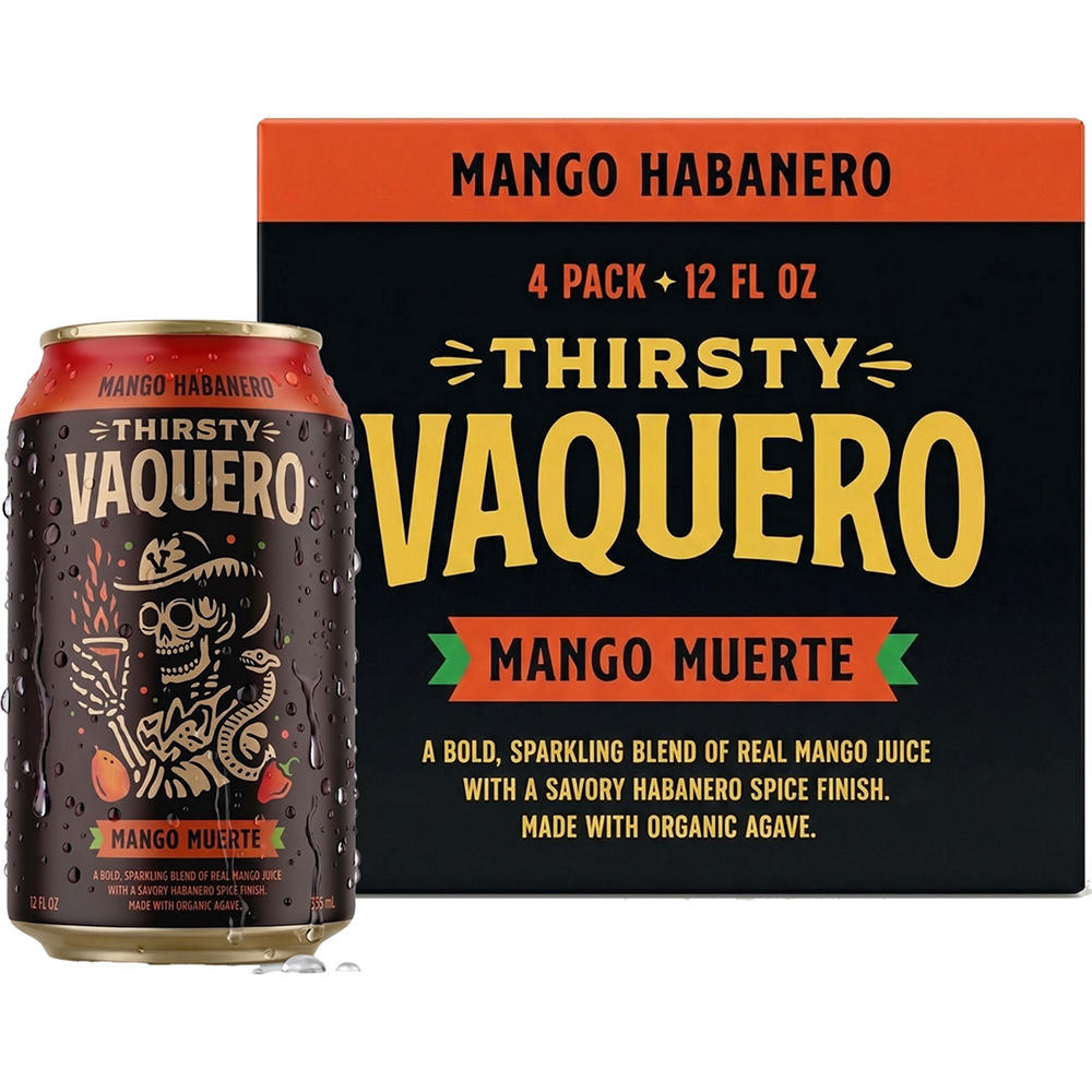 Thirsty Vaquero Mango Muerte Mexican-Inspired Soda - Mango Habanero 4pk Cans, 12 oz