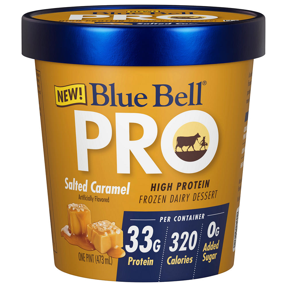Blue Bell PRO Salted Caramel High Protein Frozen Dairy Dessert, 1 pt