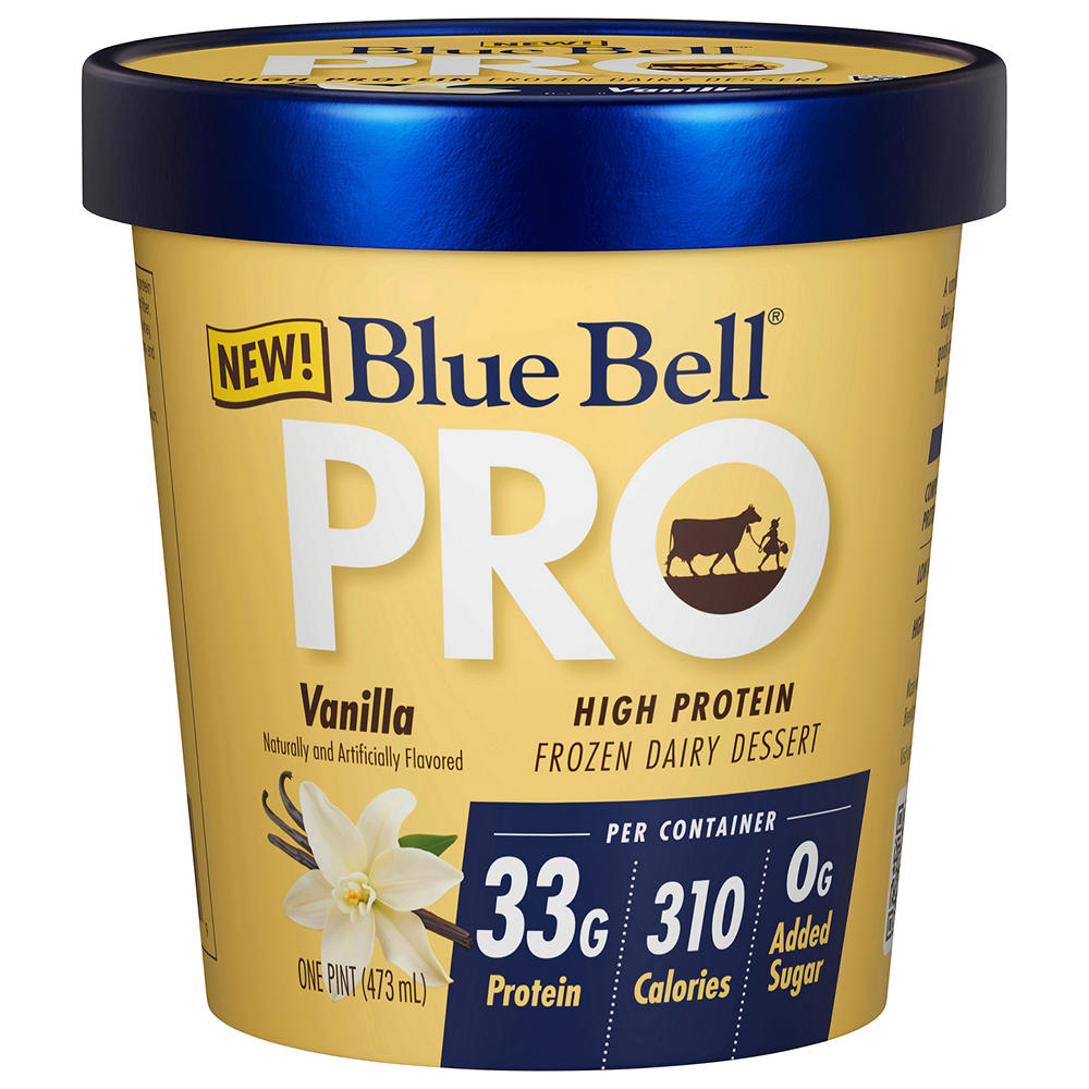 Blue Bell PRO Vanilla High Protein Frozen Dairy Dessert, 1 pt