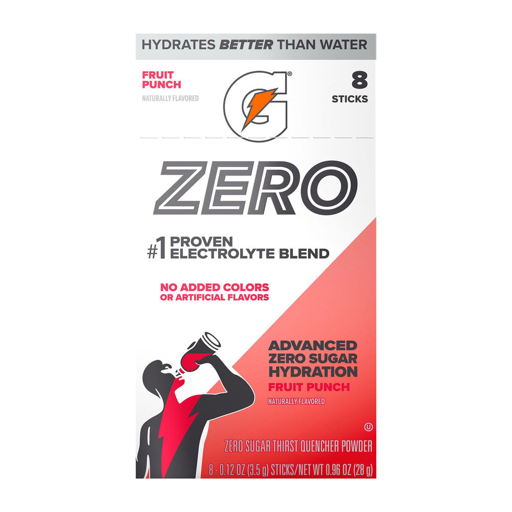 Gatorade Zero Sugar Advanced Hydration Stick Packs - Fruit Punch, 8 ct