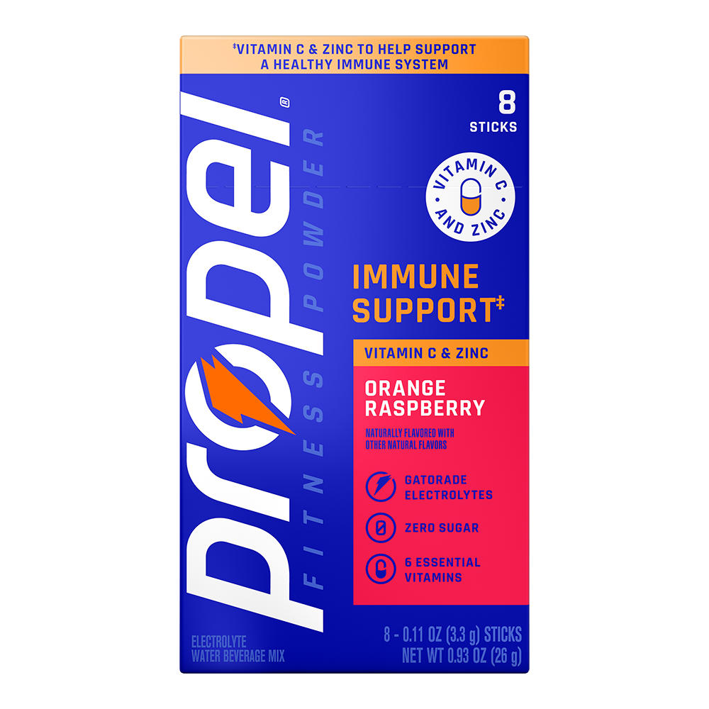 Propel Fitness Powder Immune Support Stick Packs - Orange Raspberry, 8 ct