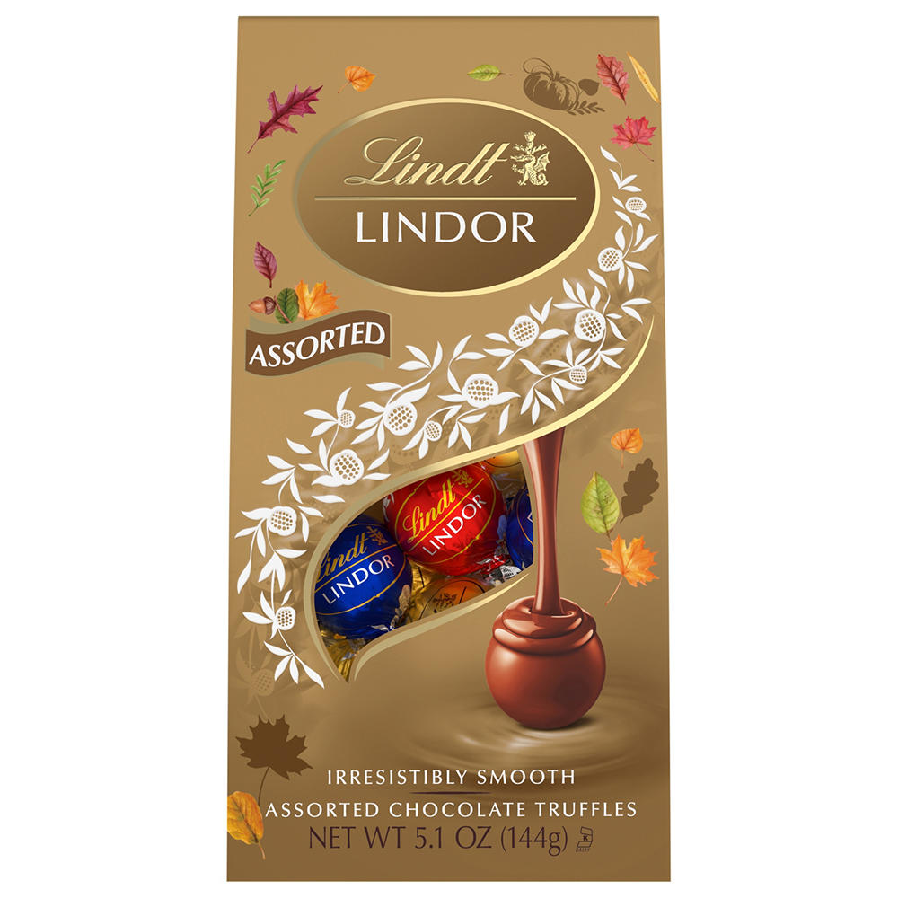 Lindt Lindor Gold Assorted Chocolate Truffle Fall Bag, 5.1 oz
