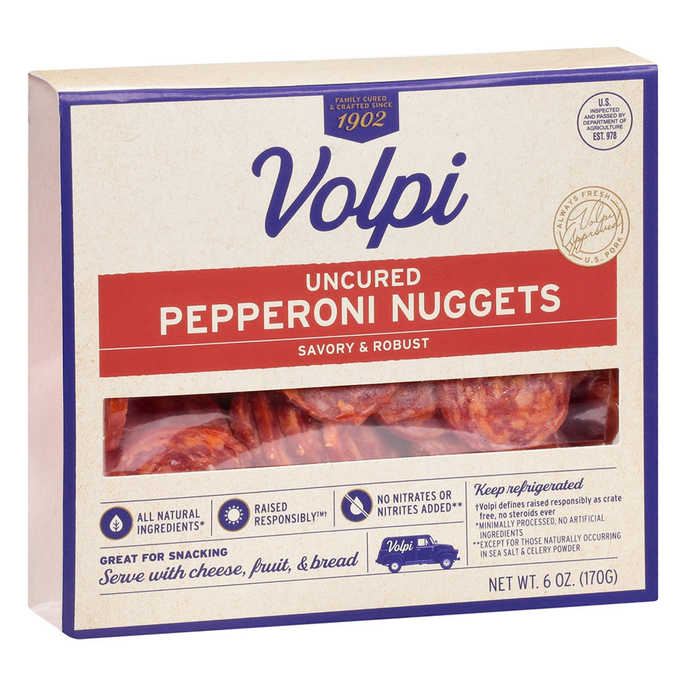 Volpi Sliced Uncured Pepperoni Nuggets, 6 oz