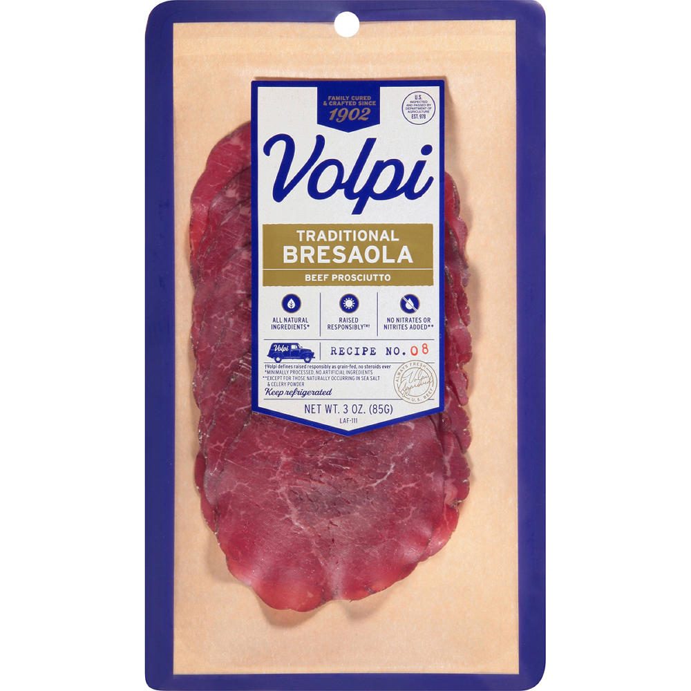 Volpi Sliced Traditional Bresaola, 3 oz