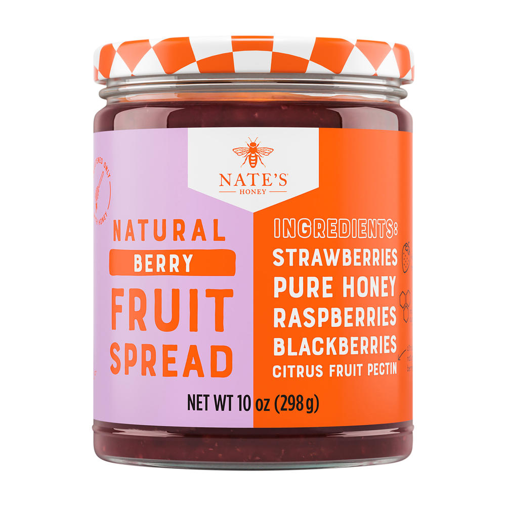 Nate's Honey Natural Mixed Berry Fruit Spread, 10 oz