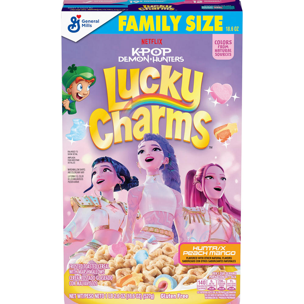 General Mills K-Pop Demon Hunters Lucky Charms Cereal - Family Size, 18.6 oz