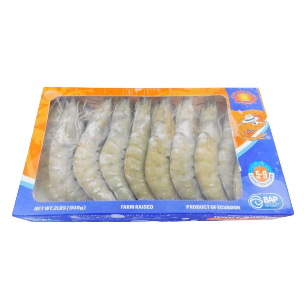 Camaron Beach Premium Frozen Head-On Shell-On Raw White Shrimp, 5 - 9 ct/lb, 32 oz