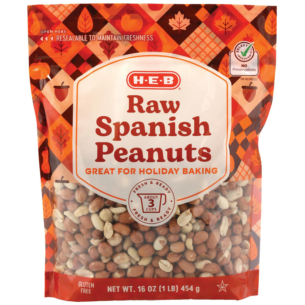 H-E-B Raw Spanish Peanuts, 16 oz