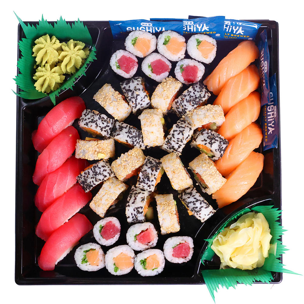 H-E-B Sushiya Sushi Party Tray - Free Kick, 40 pc