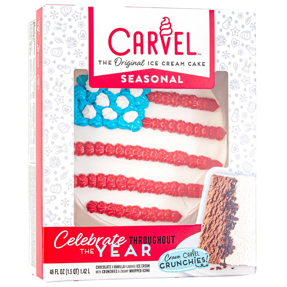 Carvel Patriotic Holiday Chocolate & Vanilla Ice Cream Cake, 48 oz
