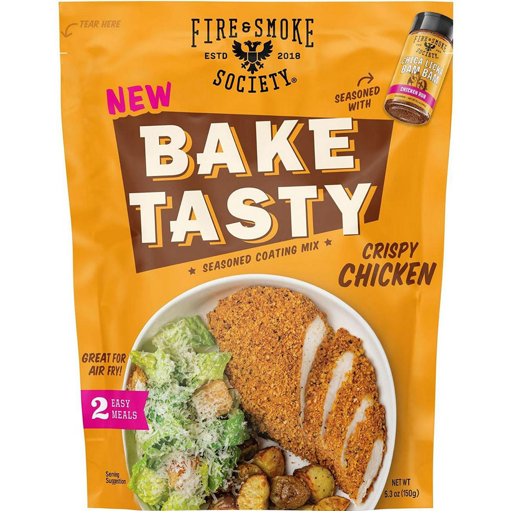 Fire & Smoke Society Bake Tasty Crispy Chicken Coating Mix, 5.3 oz