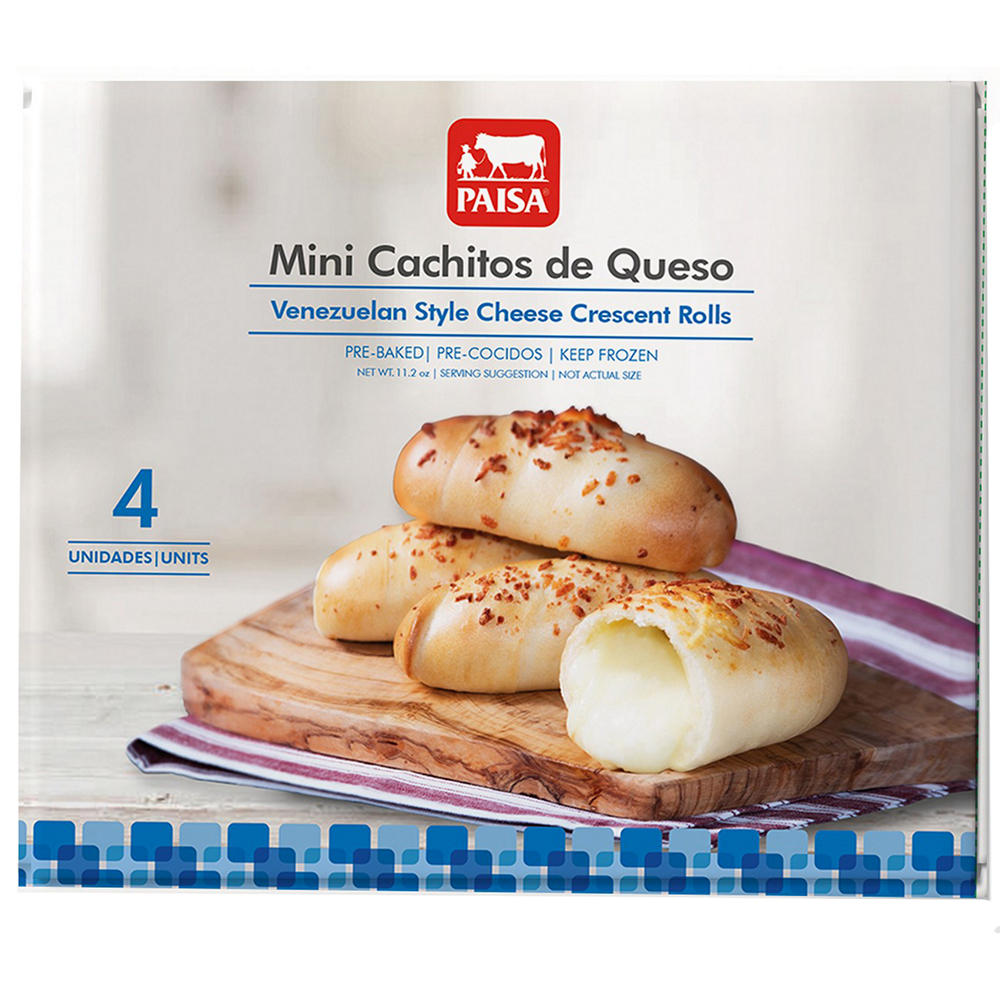 PAISA Pre-baked Venezuelan Style Mini Cachitos de Queso, 4 ct