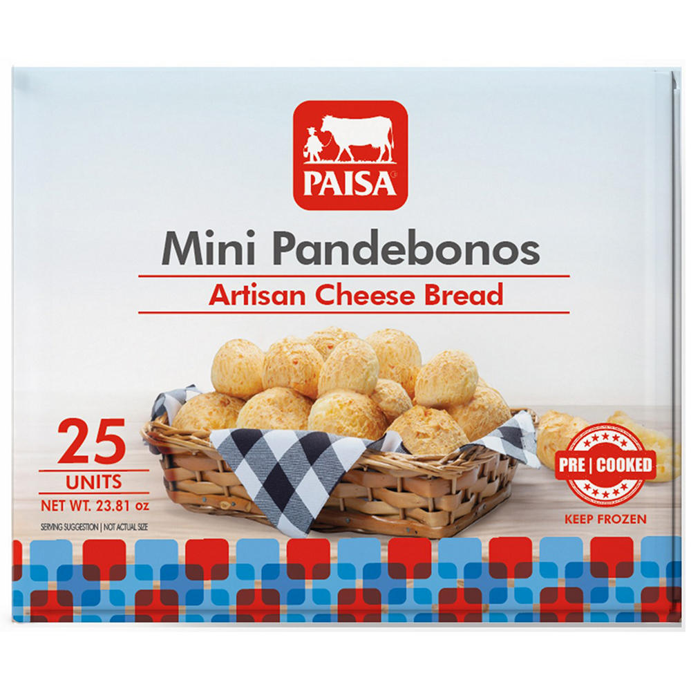 PAISA Pre-Cooked Mini Colombian Pandebonos, 25 ct