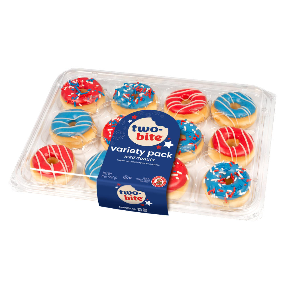 Two Bite Patriotic Iced Mini Donuts, 12 ct
