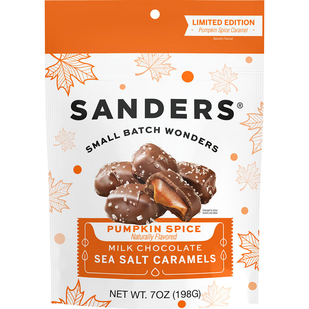Sanders Pumpkin Spice Milk Chocolate Sea Salt Caramels, 7 oz