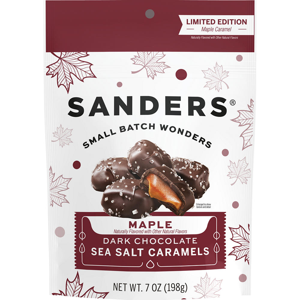 Sanders Maple Dark Chocolate Sea Salt Caramels, 7 oz