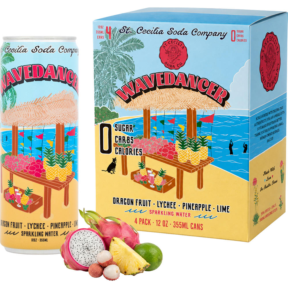 St. Cecilia Soda Company Wavedancer Sparkling Water 4 pk Cans, 12 oz