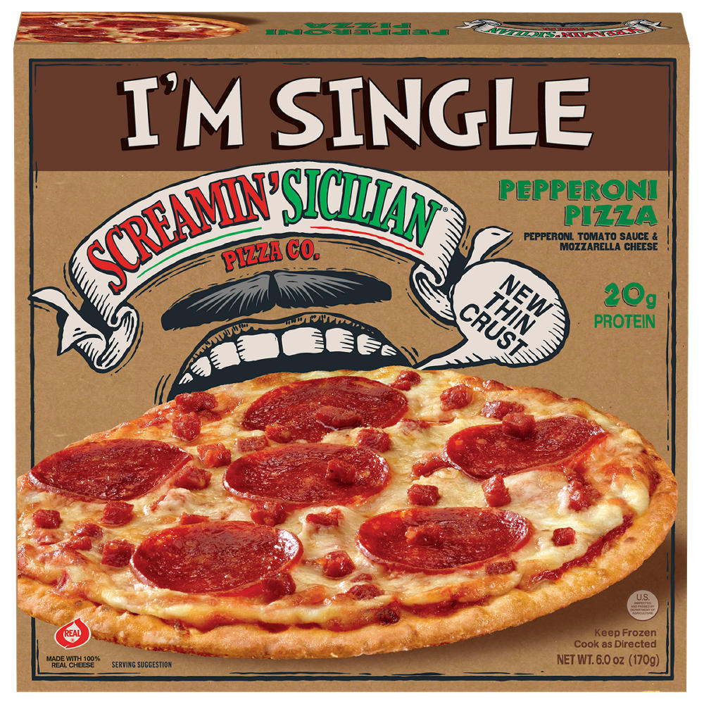 Screamin' Sicilian I'm Single Pepperoni Frozen Pizza, 6 oz