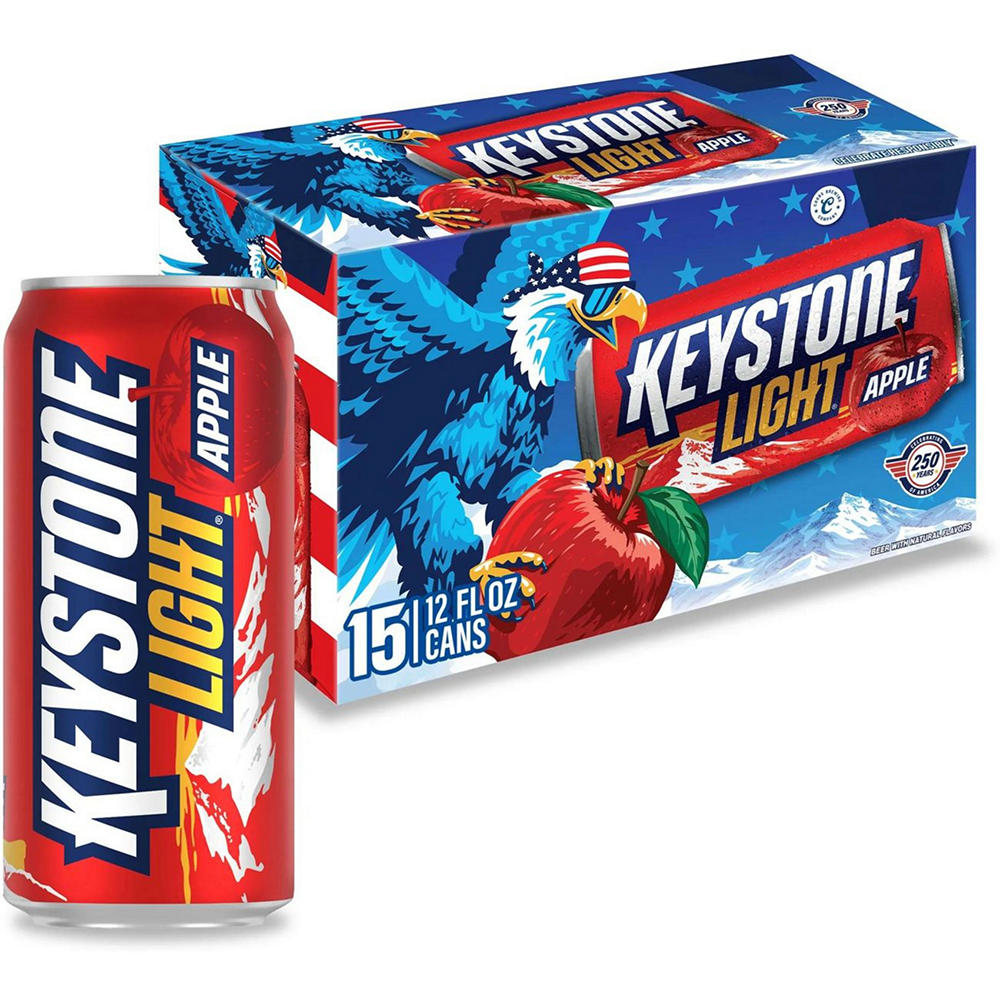 Keystone Light Apple 15 pk Cans, 12 oz
