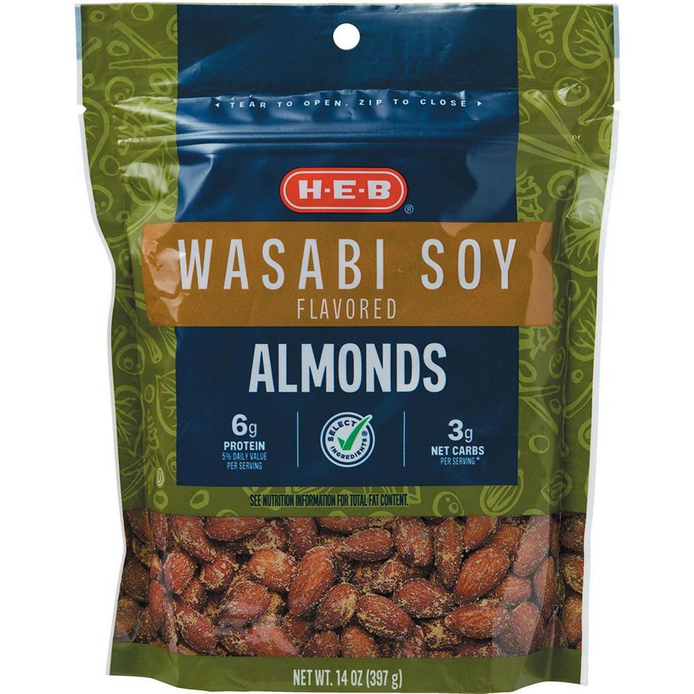 H-E-B Wasabi Soy Flavored Almonds, 14 oz