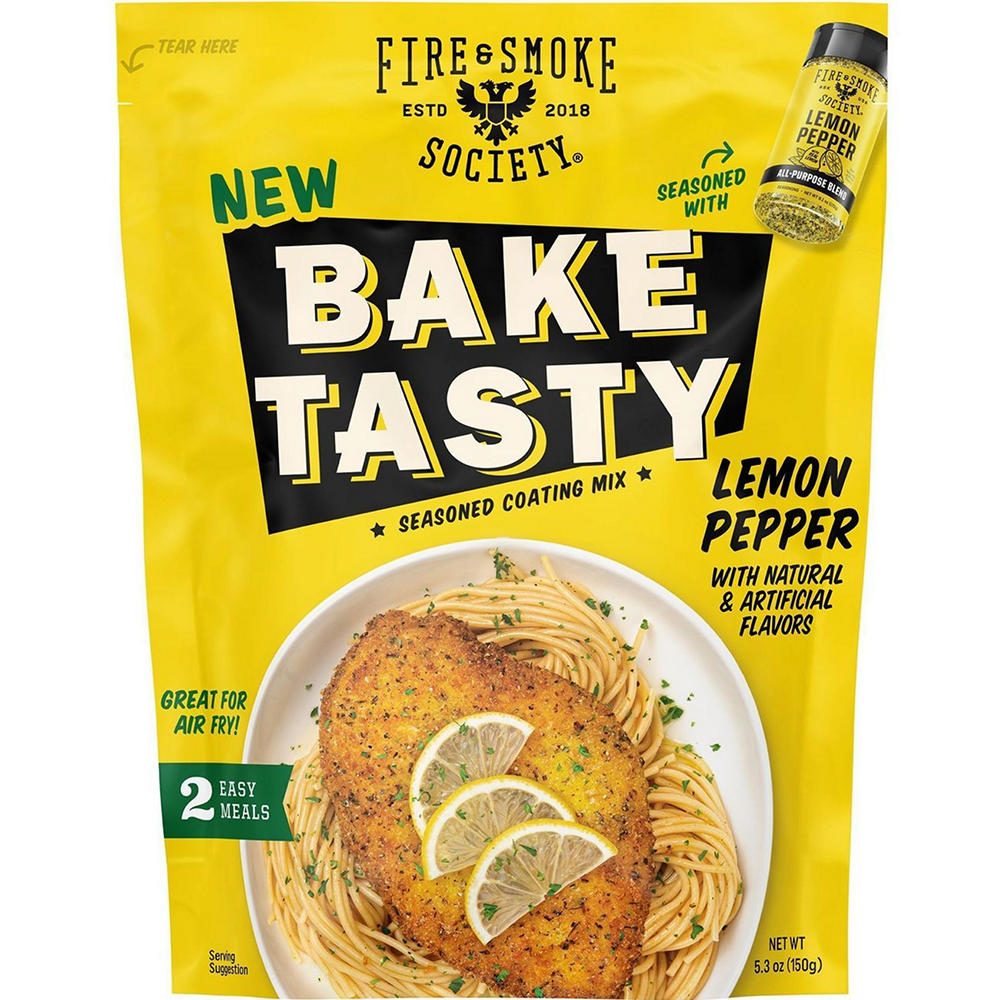 Fire & Smoke Society Bake Tasty Lemon Pepper Coating Mix, 5.3 oz