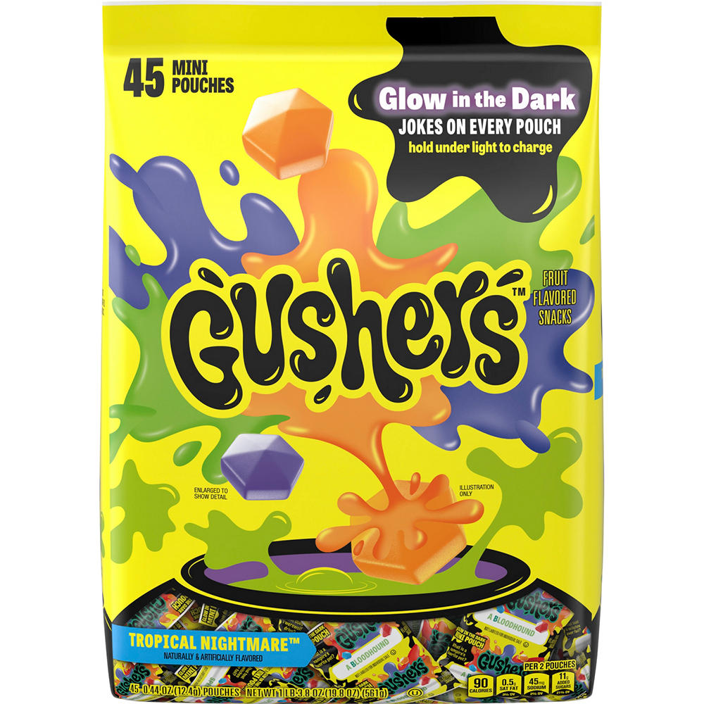 Gushers Tropical Nightmare Fruit Snacks Mini Pouches, 45 ct