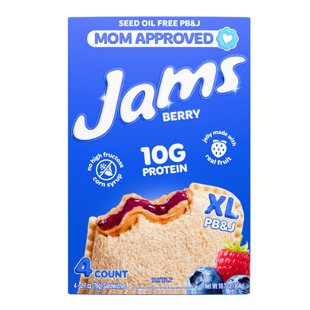 Jams Peanut Butter & Mixed Berry Jam Sandwiches, 4 ct
