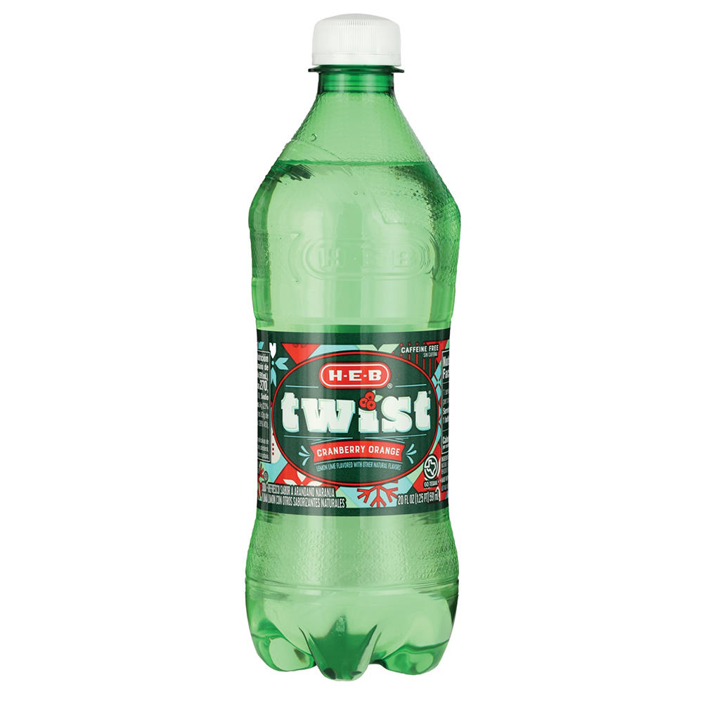 H-E-B Twist Cranberry Orange Lemon Lime Soda, 20 oz